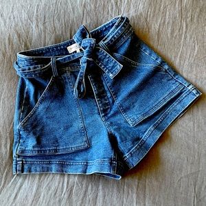 Apiece Apart Tie Waist Denim Shorts.